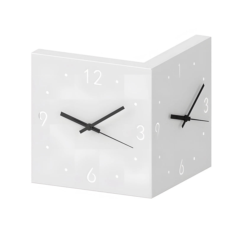 Motion Sensor Backlit Corner Clock Led Clock Light-Wall Clock-EP Design Lab-10.2"L x 10.2"W x 10.2"H-White-Urbanheer