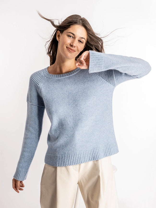 Motorbiker Cashmere Sweater Hortensia Blue-Sweater-Bel Cashmere S.C.-XL-Hortensia Blue-Urbanheer