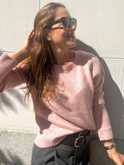 Motorbiker Cashmere Sweater LIGHT PINK-Sweater-Bel Cashmere S.C.-S-LIGHT PINK-Urbanheer