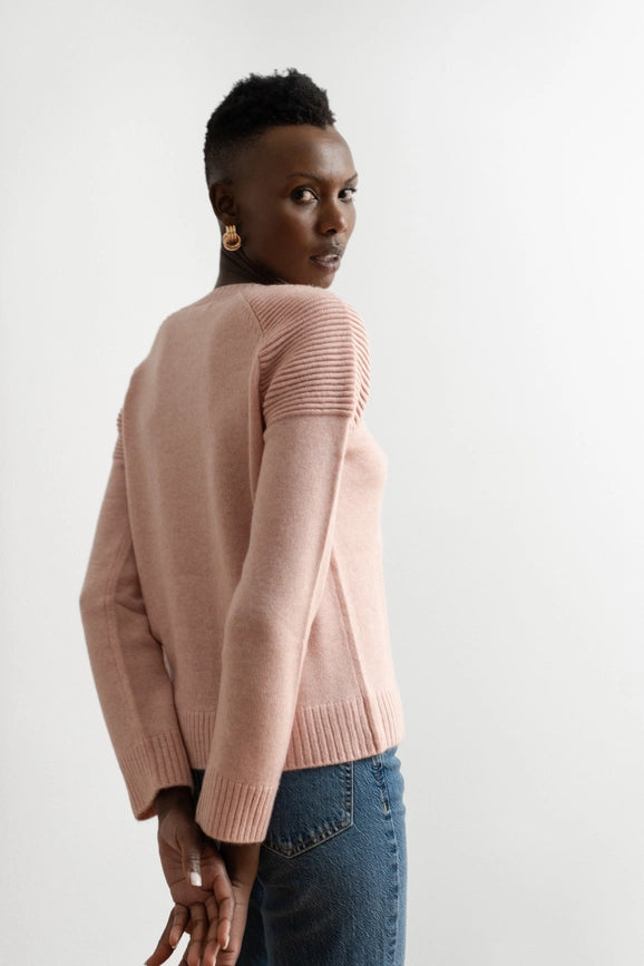 Motorbiker Cashmere Sweater LIGHT PINK-Sweater-Bel Cashmere S.C.-S-LIGHT PINK-Urbanheer