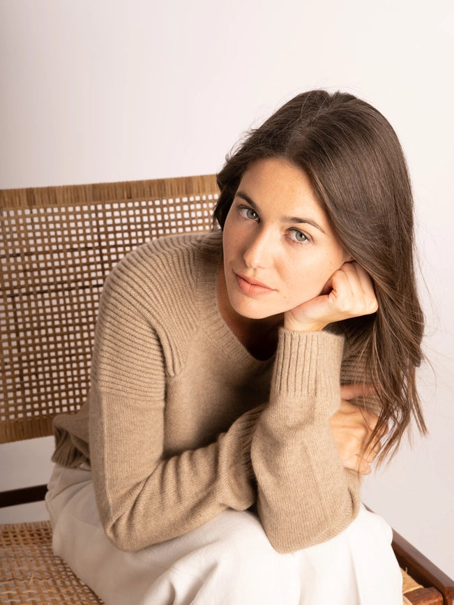 Motorbiker Cashmere Sweater Organic Brown-Sweater-Bel Cashmere S.C.-S-LIGHT PINK-Urbanheer