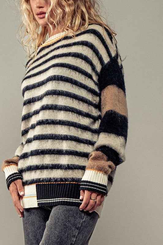 Mountainous Stripes Knit Sweater-Sweater-Urban Daizy-S-MULTI-Urbanheer