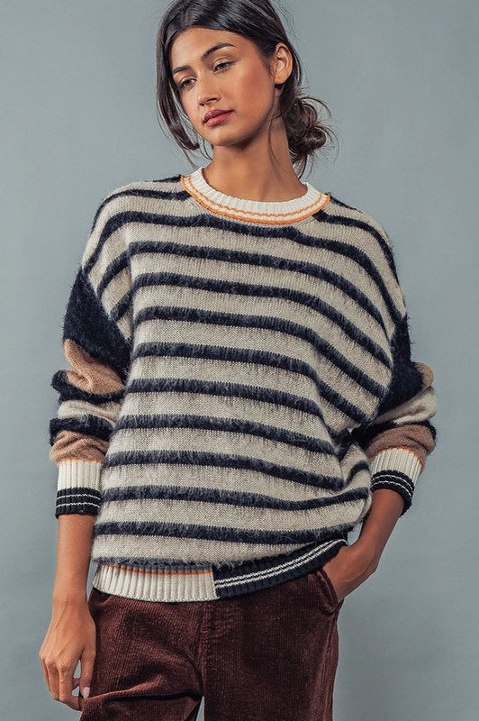 Mountainous Stripes Knit Sweater-Sweater-Urban Daizy-S-MULTI-Urbanheer