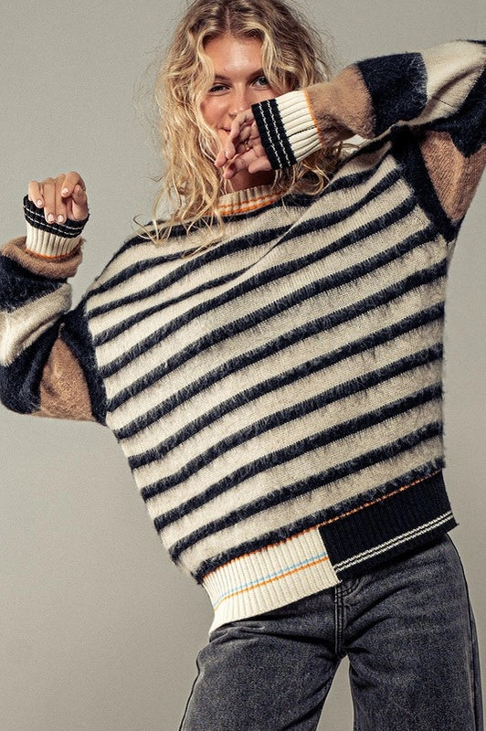 Mountainous Stripes Knit Sweater-Sweater-Urban Daizy-S-MULTI-Urbanheer