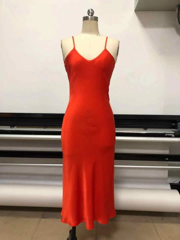 Mulberry Silk Slip Dress in Mango-Dress-Ocean Prairie-S-Orange Poppy-Urbanheer