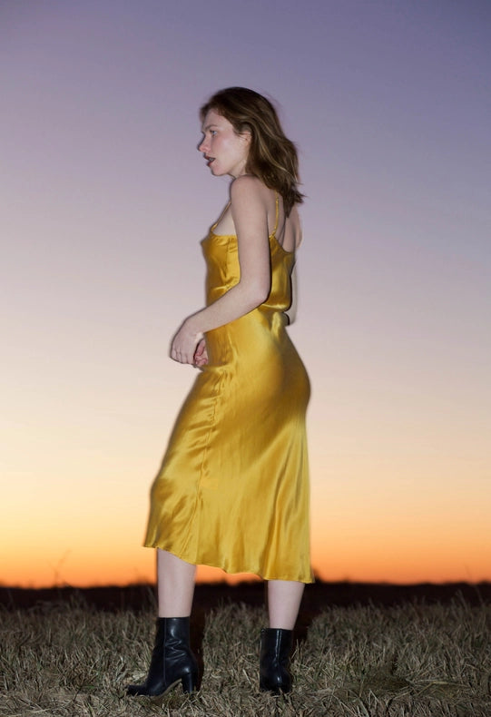 Mulberry Silk Slip Dress in Mango-Dress-Ocean Prairie-S-Orange Poppy-Urbanheer