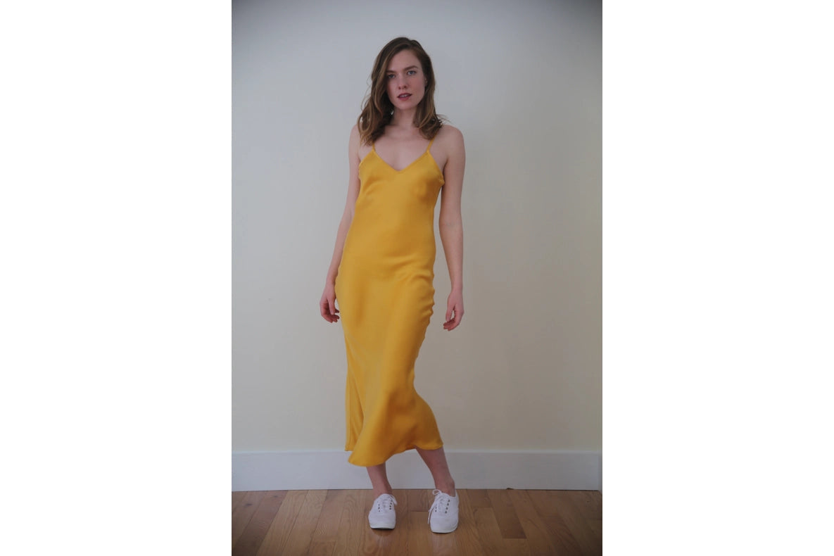 Mulberry Silk Slip Dress in Mango-Dress-Ocean Prairie-S-Orange Poppy-Urbanheer