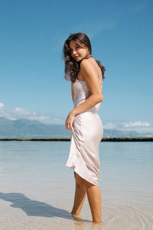 Mulberry Silk Slip Dress in Natural-Dress-Ocean Prairie-S-Urbanheer