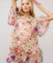 Multi 3D Floral Peplum Puff Sleeve Mini Dress-Dress-Blue B-S-MULTI-Urbanheer