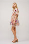 Multi 3D Floral Peplum Puff Sleeve Mini Dress-Dress-Blue B-S-MULTI-Urbanheer