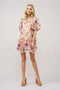 Multi 3D Floral Peplum Puff Sleeve Mini Dress-Dress-Blue B-S-MULTI-Urbanheer