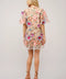 Multi 3D Floral Peplum Puff Sleeve Mini Dress-Dress-Blue B-S-MULTI-Urbanheer