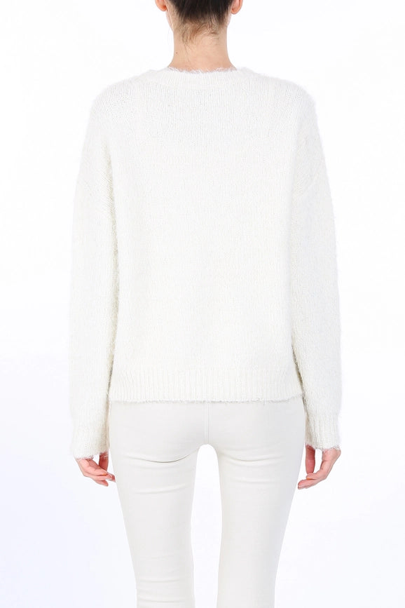 Multi Sequined Floral Pattern Knit Sweater-Sweater-Beulah Style-S/M-Gold-Urbanheer