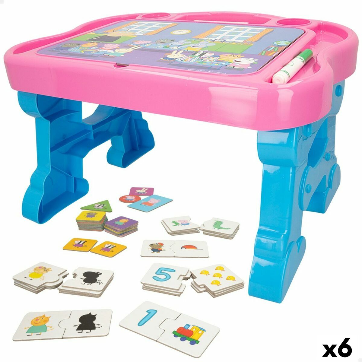 Multi-game Table Peppa Pig (6 Units)-Toys and games, Sports and outdoors-Peppa Pig-Urbanheer
