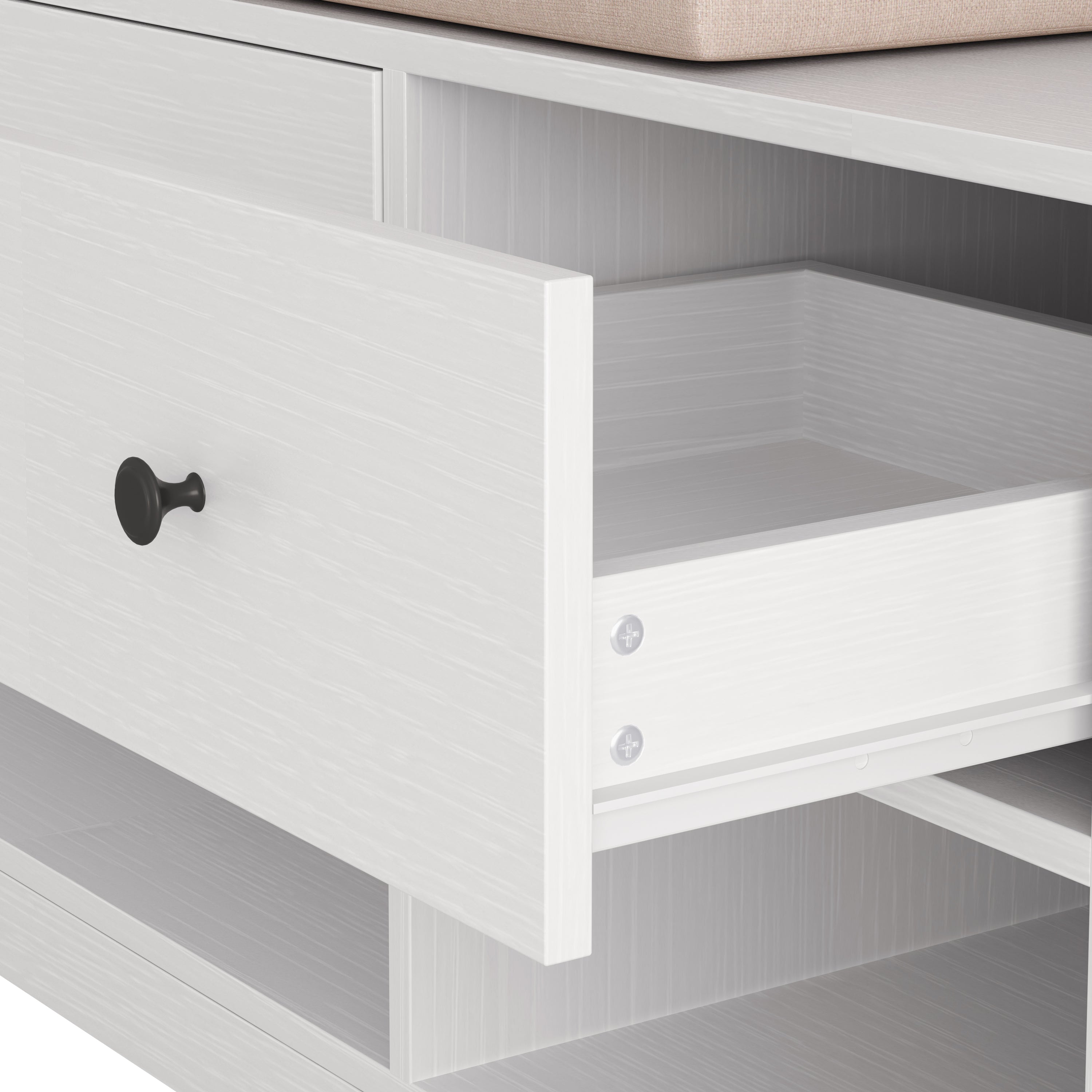 Multi-purpose Hallway Hall Tree with Removable Linen Cushioned Entryway Bench, Coat Rack, Storage-UH Decor-Default-Urbanheer