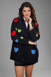 Multicolored Heart Buttoned Cardigan-Cardigan-SAACHI-Multicolored-Urbanheer