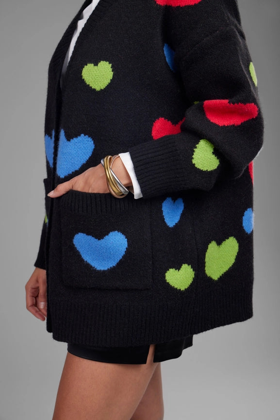 Multicolored Heart Buttoned Cardigan-Cardigan-SAACHI-Multicolored-Urbanheer