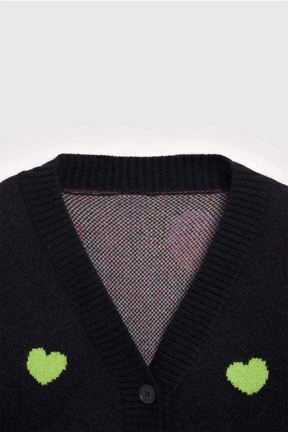 Multicolored Heart Buttoned Cardigan-Cardigan-SAACHI-Multicolored-Urbanheer