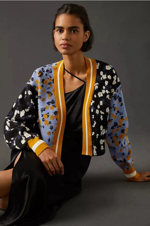 Multitone Floral Cardigan-Cardigan-SAACHI-Blue-Urbanheer
