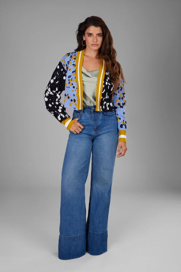 Multitone Floral Cardigan-Cardigan-SAACHI-Blue-Urbanheer