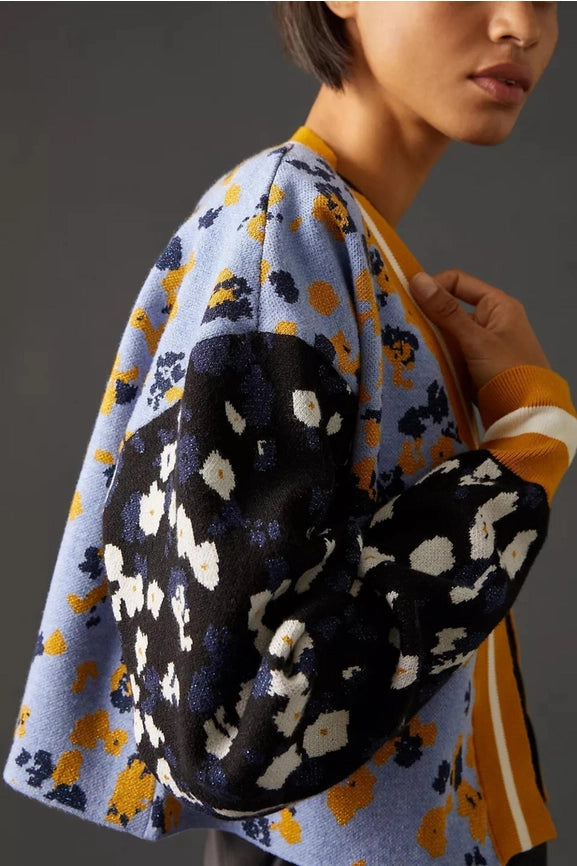 Multitone Floral Cardigan-Cardigan-SAACHI-Blue-Urbanheer
