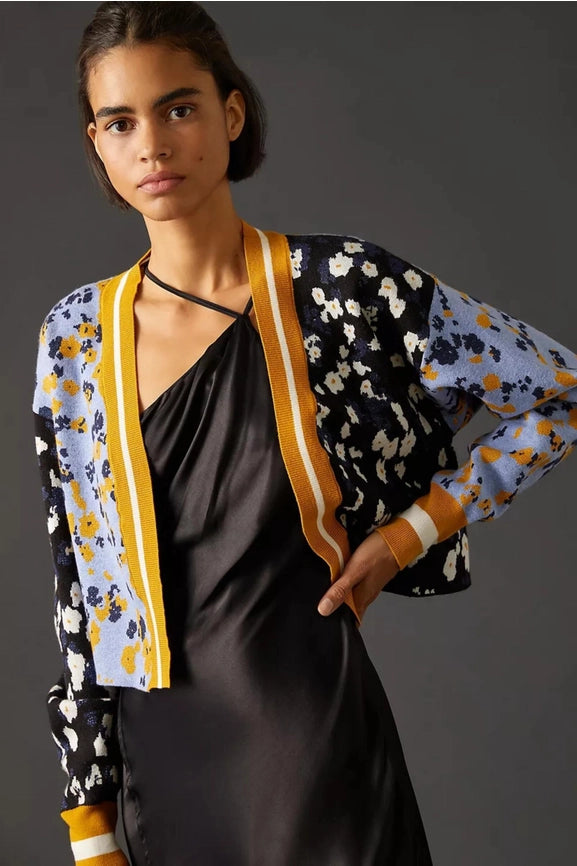Multitone Floral Cardigan-Cardigan-SAACHI-Blue-Urbanheer