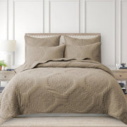 Muslin Stitch Quilt Set Taupe-Set-Levtex Home-Twin/Twin XL-Taupe-Urbanheer