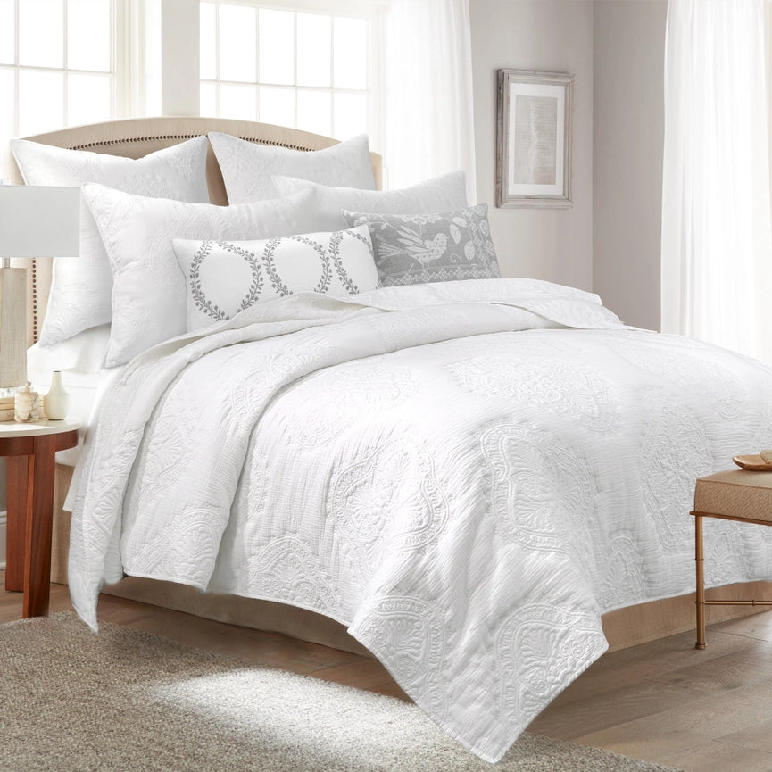 Muslin Stitch Quilt Set White-Set-Levtex Home-Twin/Twin XL-White-Urbanheer