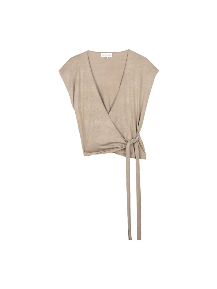 Mykonos Silk and Cashmere Top Sand-Top-Bel Cashmere S.C.-S-Sand-Urbanheer