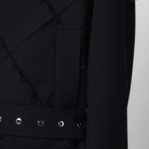 NAMACHEKO Black belted jacket in wool blend