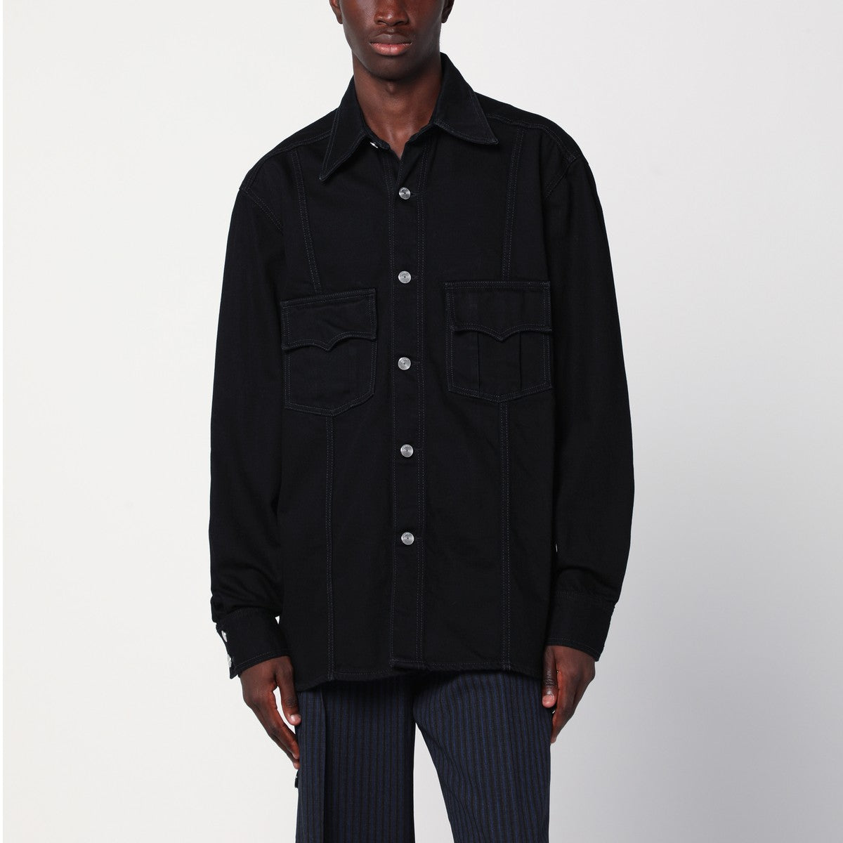 NAMACHEKO Black denim shirt jacket