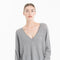 NAMI 23 Pull col V en cachemire avec bande couleur gris/mandarine-col v femme-Studio Cashmere8-L-XL-SC8-00910-gris clair/mandarine-Urbanheer