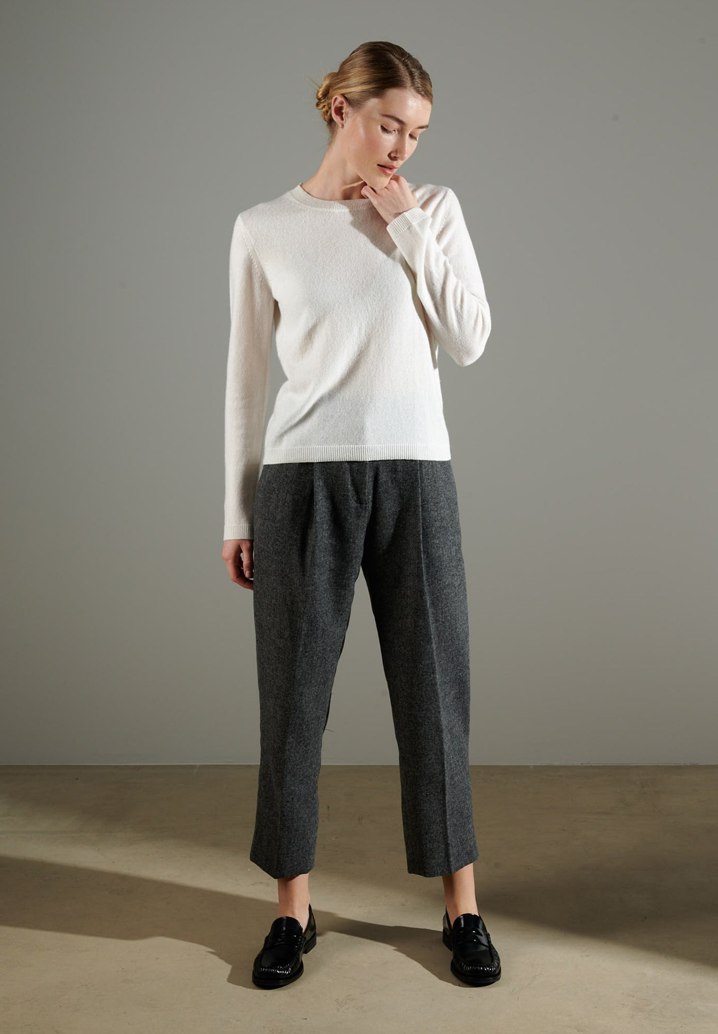 NAMI 4 Pull col rond en cachemire blanc écru-col rond femme-Studio Cashmere8-XL-SC8-00794-blanc écru-Urbanheer