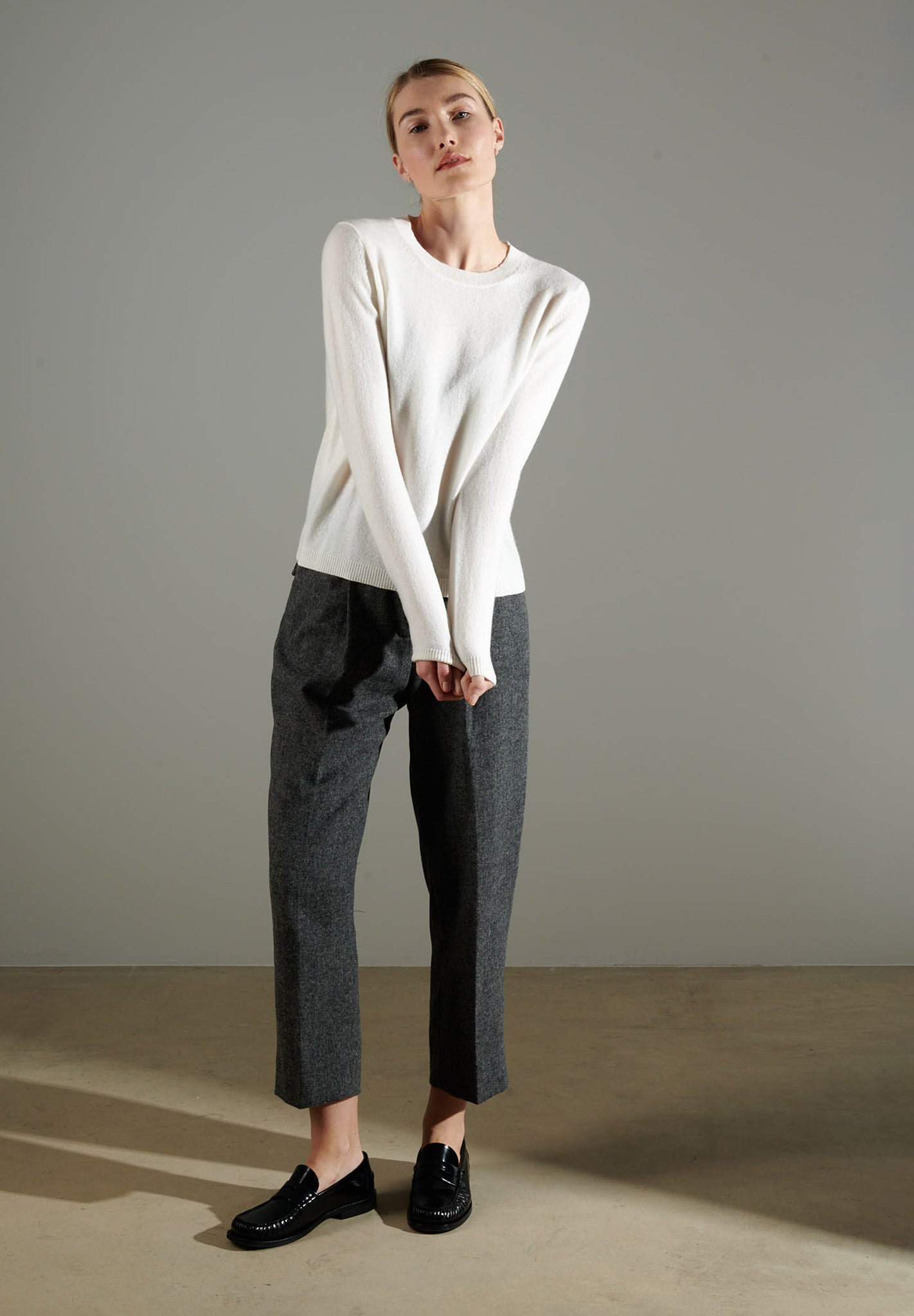 NAMI 4 Pull col rond en cachemire blanc écru-col rond femme-Studio Cashmere8-XL-SC8-00794-blanc écru-Urbanheer