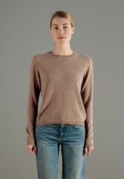 NAMI 4 Pull col rond en cachemire taupe-col rond femme-Studio Cashmere8-S-SC8-00929-taupe-Urbanheer