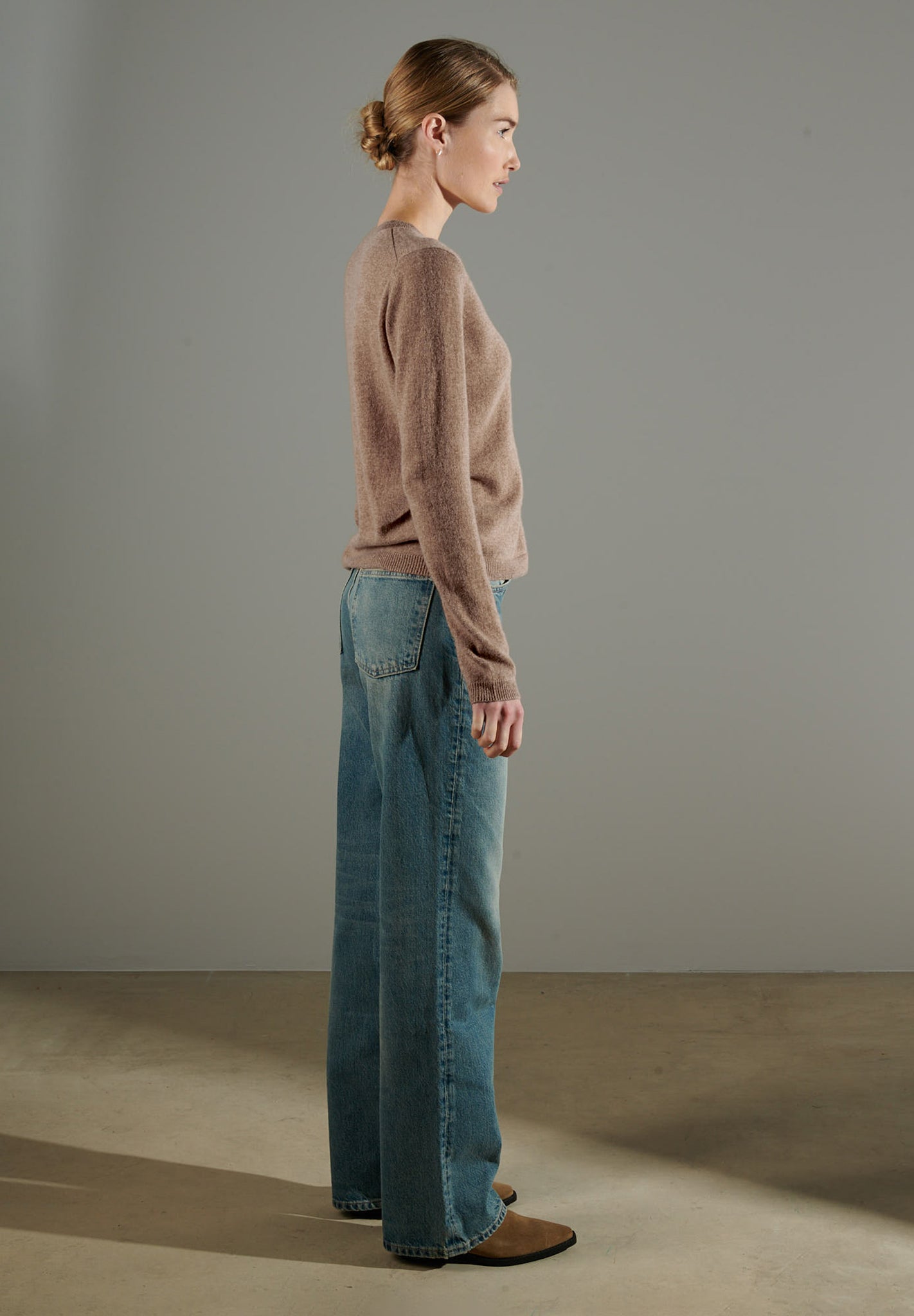 NAMI 4 Pull col rond en cachemire taupe-col rond femme-Studio Cashmere8-S-SC8-00929-taupe-Urbanheer