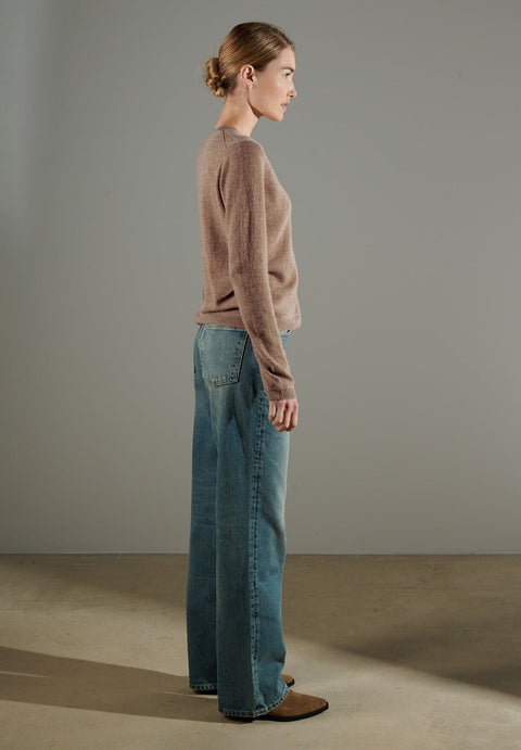 NAMI 4 Pull col rond en cachemire taupe-col rond femme-Studio Cashmere8-S-SC8-00929-taupe-Urbanheer