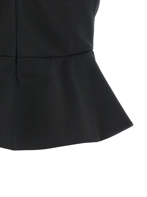 Nensi Dojaka Tailored Bustier With Sheer Neckline Top