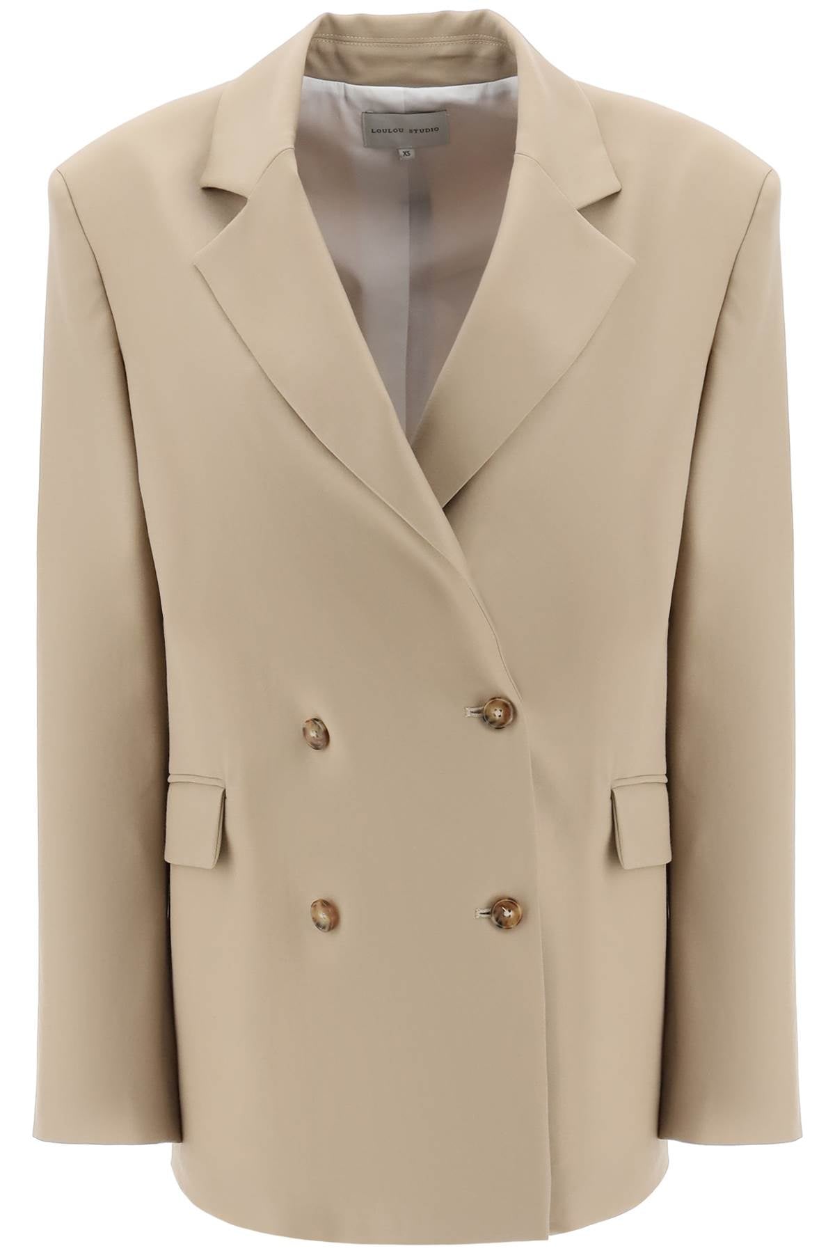 Beige Loulou Studio Donau Double-Breasted Blazer-Loulou Studio-S-Urbanheer