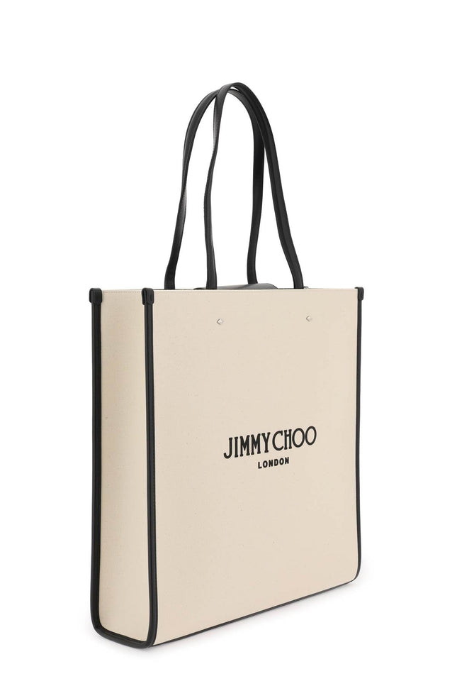 N/S Canvas Tote Bag-women > bags > general > tote bags-Jimmy Choo-os-Bianco-Urbanheer