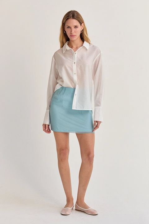 Nadia Tencel Blend Sheer Button Up