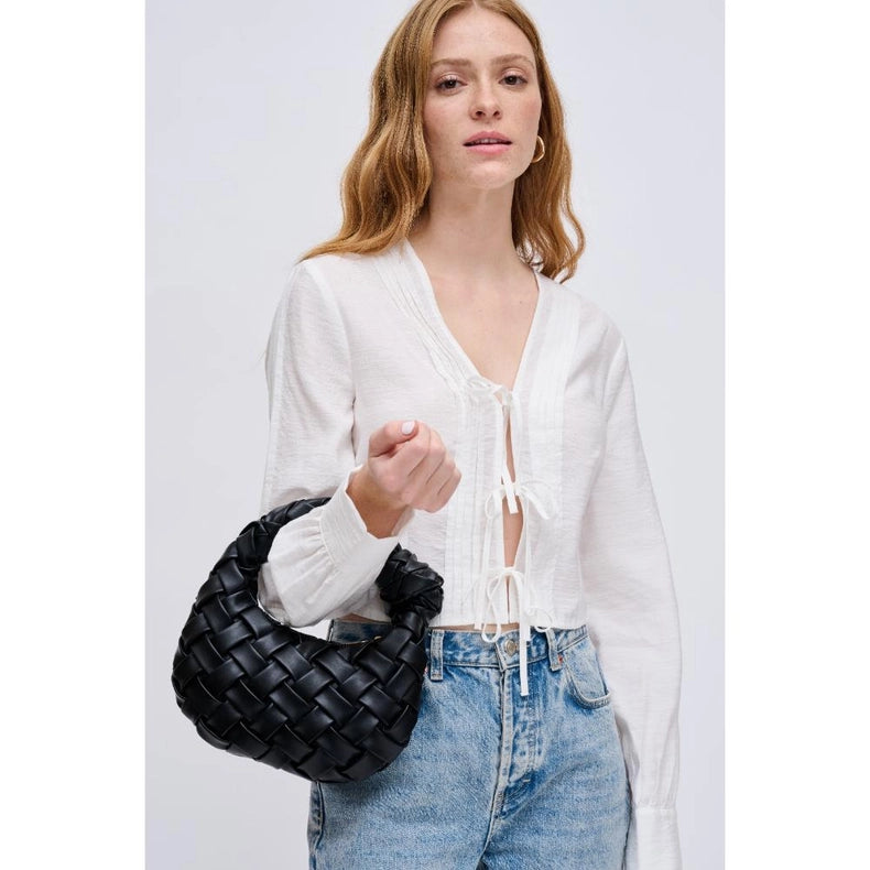 Nadia Woven Crossbody Black-Crossbody Bag-Urban Expressions-9.9 x 1.5 x 5.3 in (25.1 x 3.8 x 13.3 cm)-Urbanheer