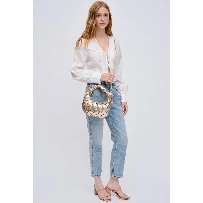 Nadia Woven Crossbody Gold-Crossbody Bag-Urban Expressions-9.9 x 1.5 x 5.3 in (25.1 x 3.8 x 13.3 cm)-Urbanheer