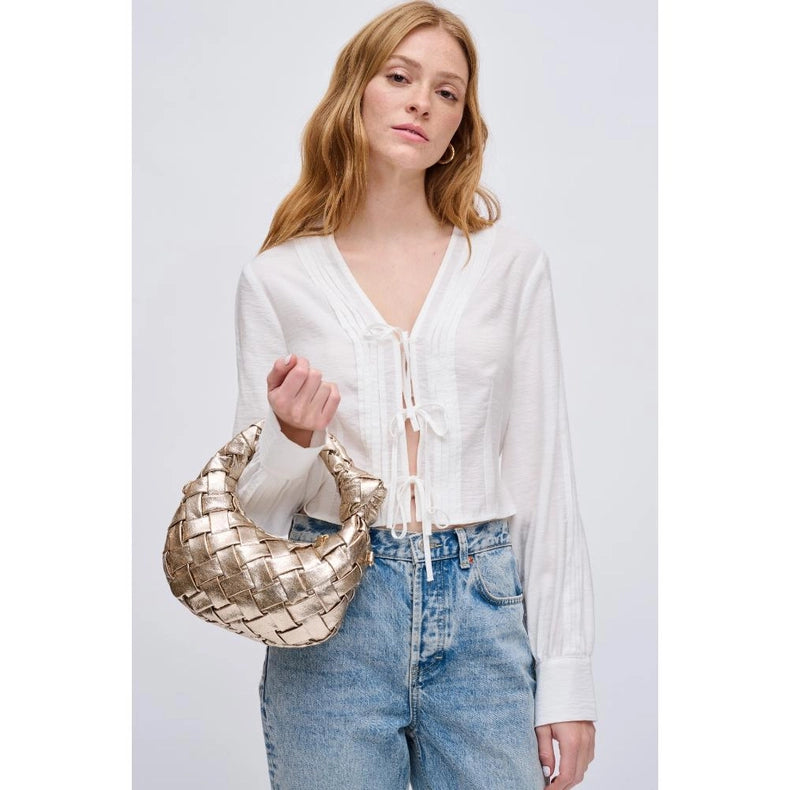 Nadia Woven Crossbody Gold-Crossbody Bag-Urban Expressions-9.9 x 1.5 x 5.3 in (25.1 x 3.8 x 13.3 cm)-Urbanheer