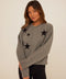 Naia Cotton Blend Terry Patchwork Pullover