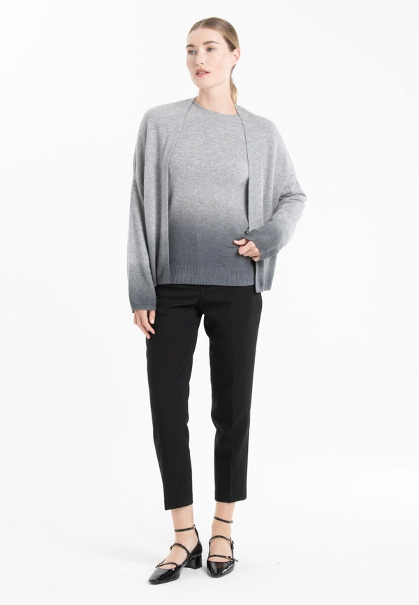 Nami 12 Grey Tie and Dye Printed Cashmere Shawl Collar Jacket-Jacket-STUDIO CASHMERE8-S/M-light grey/anthracite gray-Urbanheer