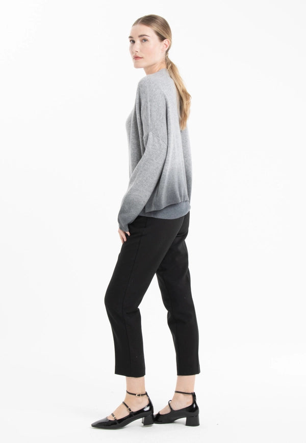 Nami 12 Grey Tie and Dye Printed Cashmere Shawl Collar Jacket-Jacket-STUDIO CASHMERE8-S/M-light grey/anthracite gray-Urbanheer