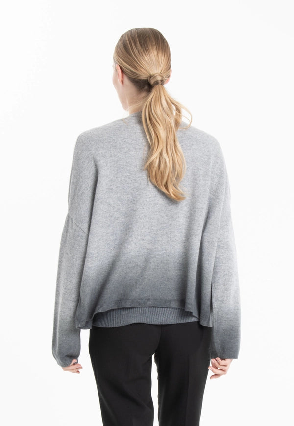 Nami 12 Grey Tie and Dye Printed Cashmere Shawl Collar Jacket-Jacket-STUDIO CASHMERE8-S/M-light grey/anthracite gray-Urbanheer