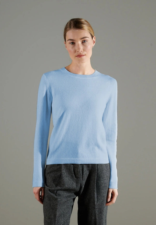 Nami 4 Sky Blue Cashmere Crew Neck Sweater-Sweater-STUDIO CASHMERE8-S-sky blue-Urbanheer