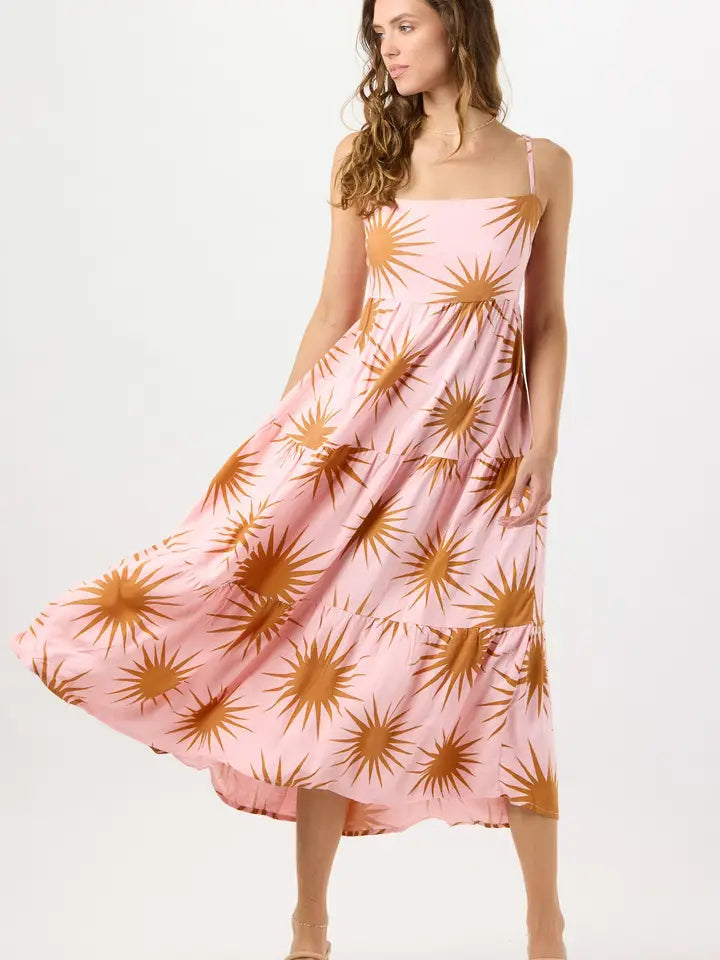 Nanette Maxi Dress-Dress-Tiare Hawaii-One Size-Sunny Days Blush Gold-Urbanheer